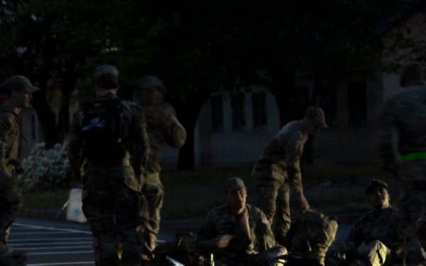 Team Misawa test readiness in Norwegian Foot March
