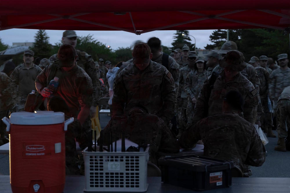 Team Misawa test readiness in Norwegian Foot March