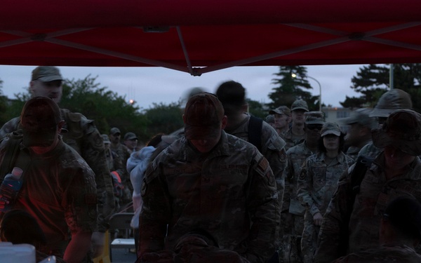 Team Misawa test readiness in Norwegian Foot March