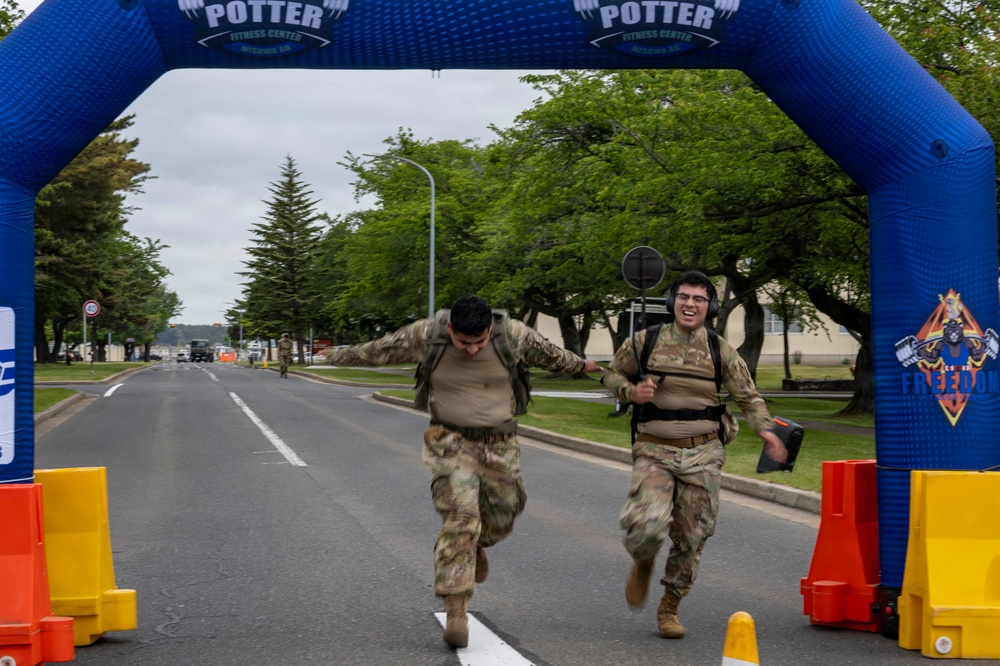 Team Misawa test readiness in Norwegian Foot March