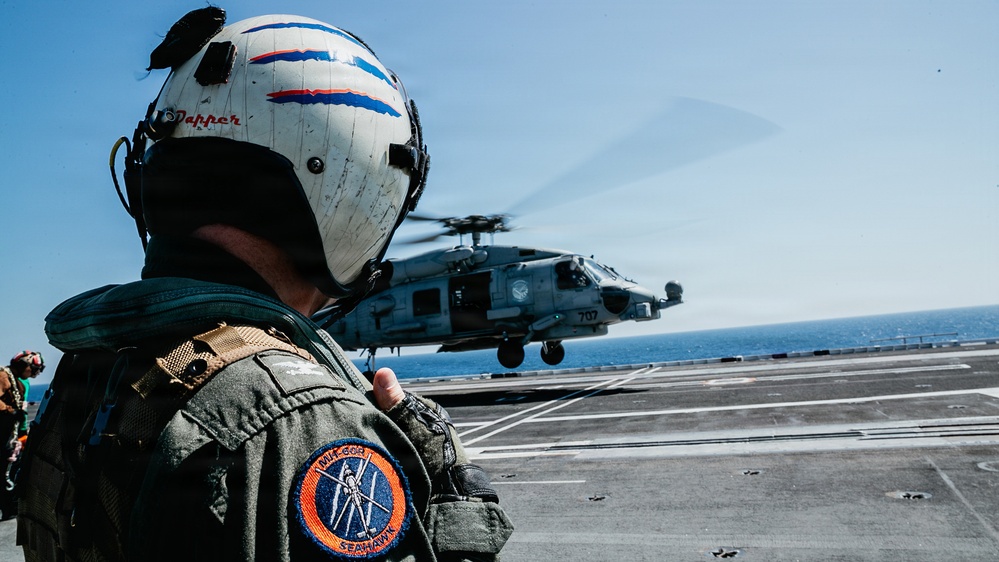 George Washington Commanding Officer Conducts Flight Operations