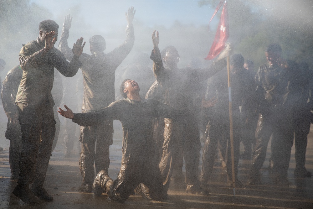 Dragoon Week: 2nd Cavalry Regiment Soldiers conduct decontamination lane training during the Dragoon Charge event