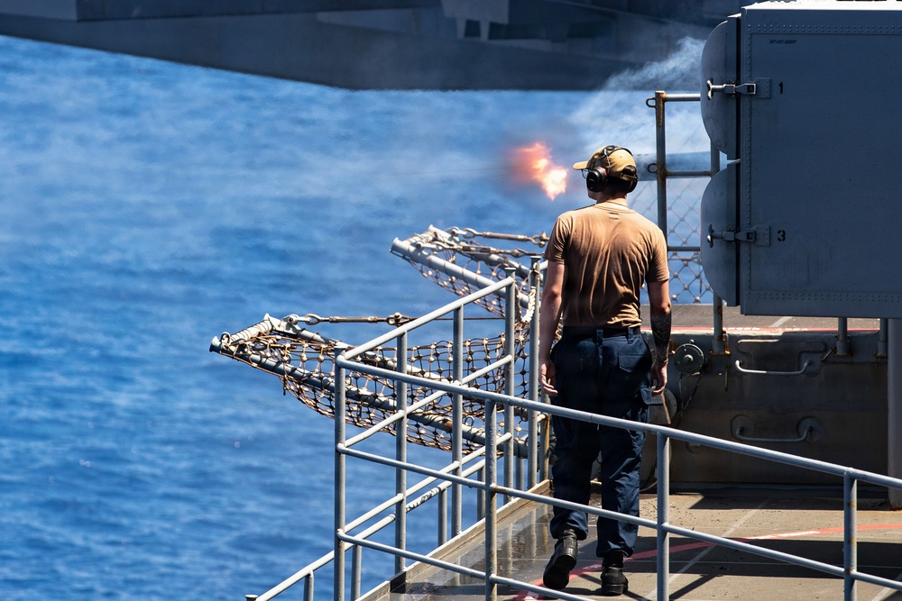 George Washington conducts live-fire CIWS tests