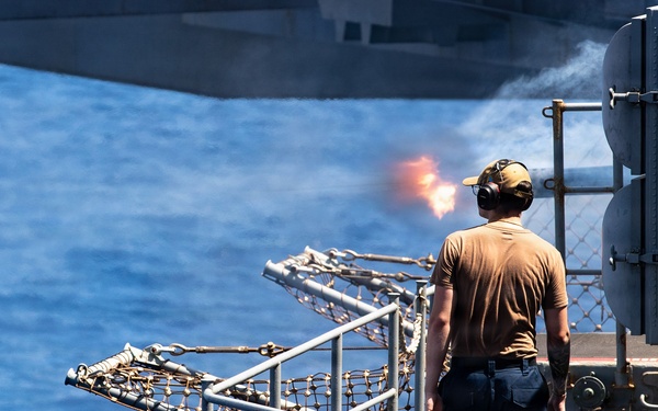 George Washington conducts live-fire CIWS tests