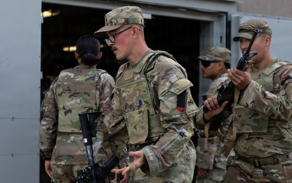 36th Infantry Regiment Soldiers conduct base defense training at NSTA, Bulgaria
