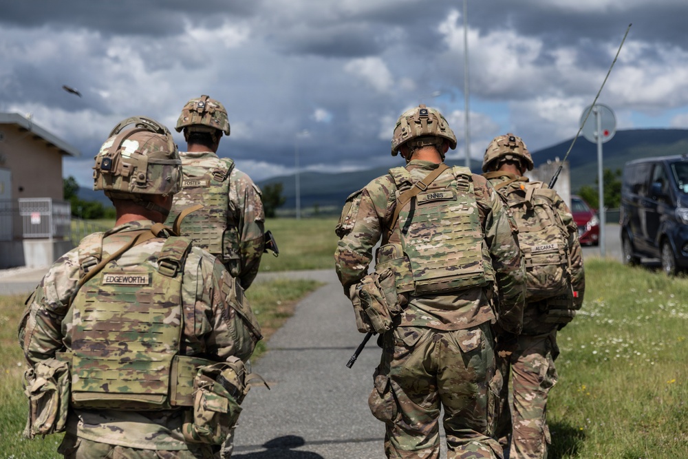 36th Infantry Regiment Soldiers conduct base defense training at NSTA, Bulgaria