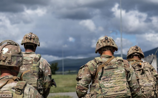 36th Infantry Regiment Soldiers conduct base defense training at NSTA, Bulgaria