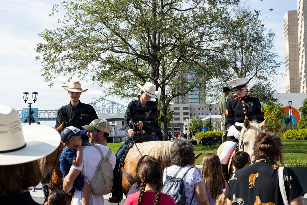 Mounted Color Guard participates in Sail 250 New Orleans