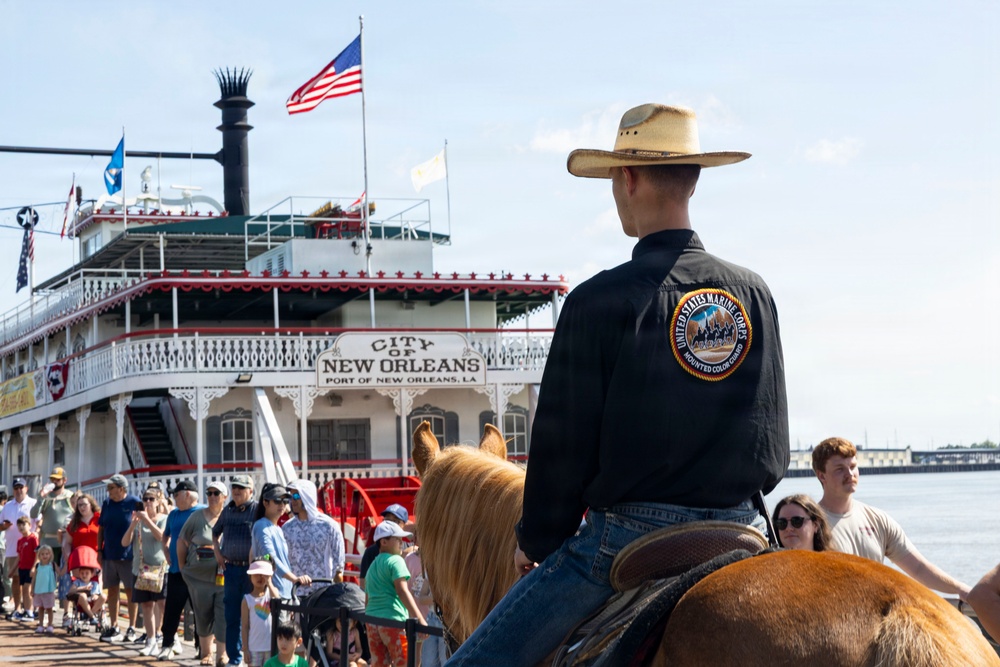 Mounted Color Guard participates in Sail 250 New Orleans