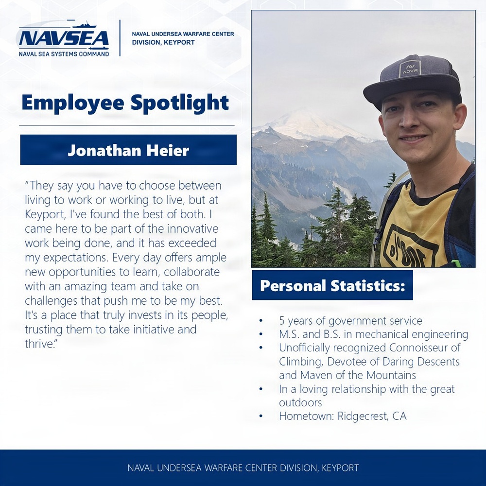 NUWC Division, Keyport Employee Spotlight Jonathan Heier