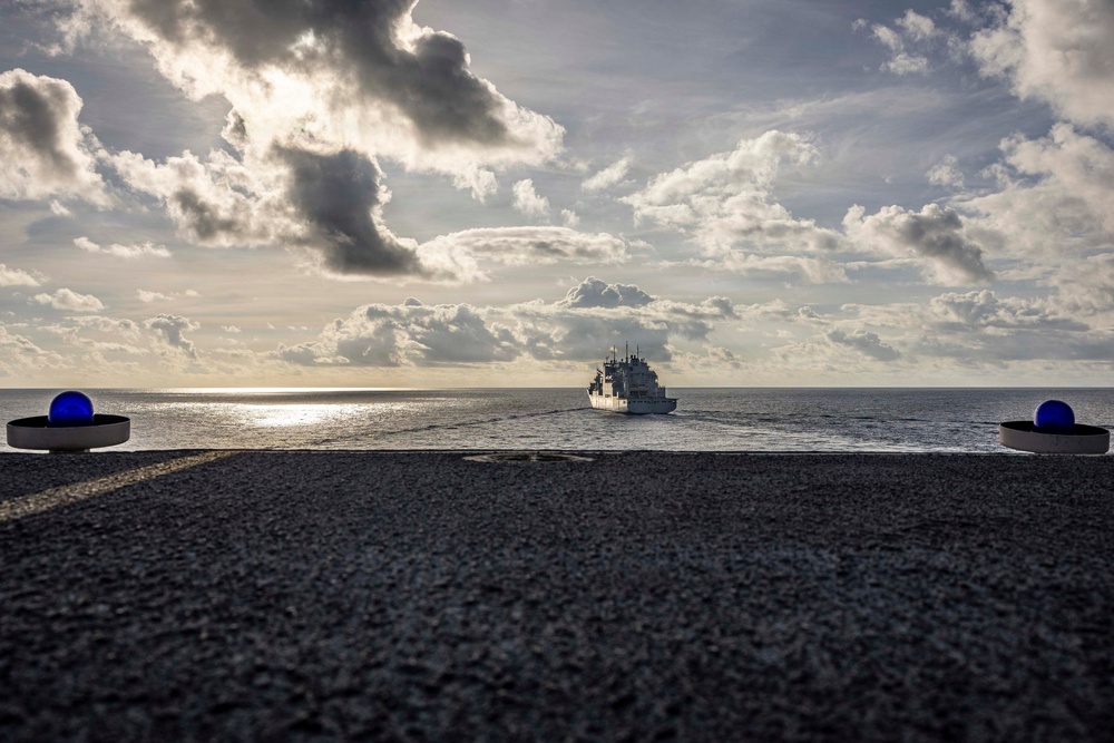 USS Iwo Jima Conducts a Replenishment-At-Sea