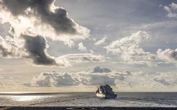 USS Iwo Jima Conducts a Replenishment-At-Sea