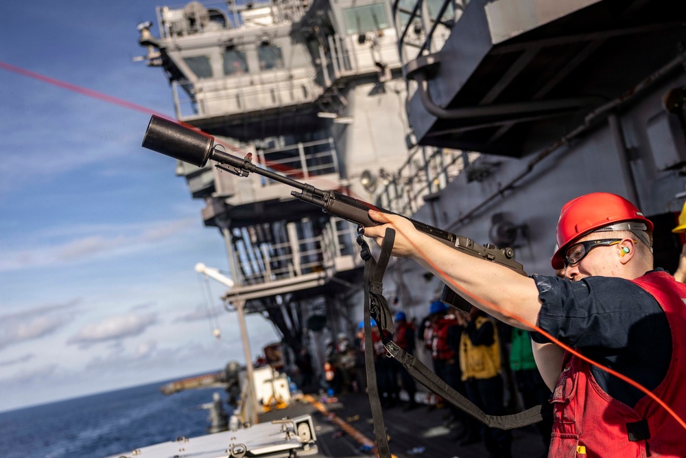 USS Iwo Jima Conducts a Replenishment-At-Sea