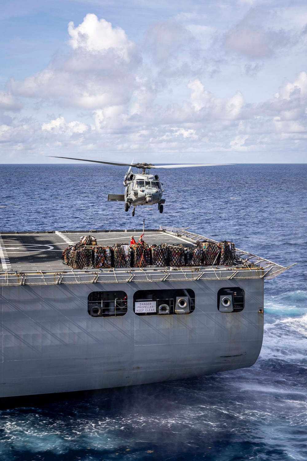 USS Iwo Jima Conducts a Replenishment-At-Sea