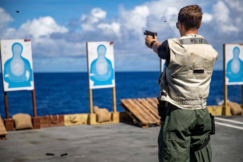 George Washington Sailors Conduct Live Fire Exercise