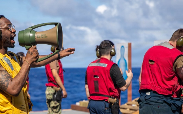 George Washington Sailors Conduct Live Fire Exercise