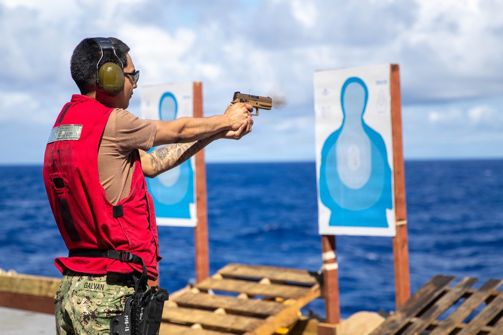 George Washington Sailors Conduct Live Fire Exercise