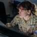 U.S. Space Force Guardian monitors computer workstation during operations