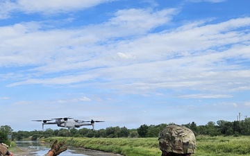 U.S. Army Soldiers assigned to 130th MEB operate unmanned aircraft to protect the U.S. border