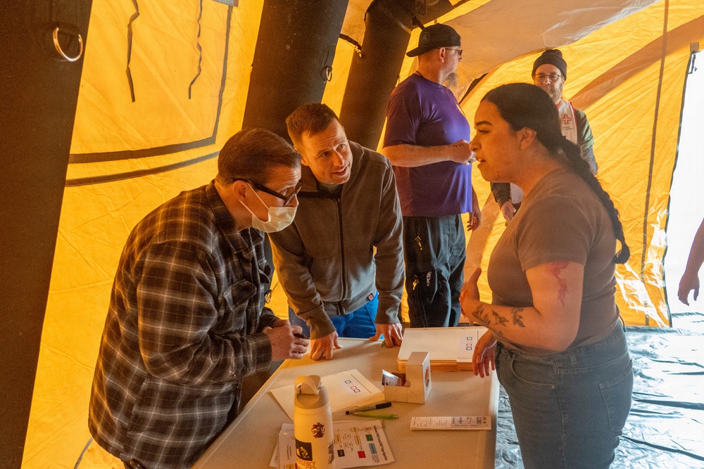 Oregon disaster response personnel coordinate field medical operations during Pathfinder 2026