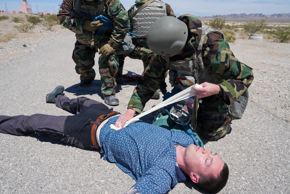 Combat readiness inspection integrates simulated threats; 432nd Wing Airmen respond