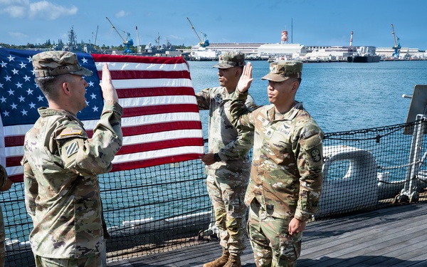 94th AAMDC NCO Reenlists for Four more years