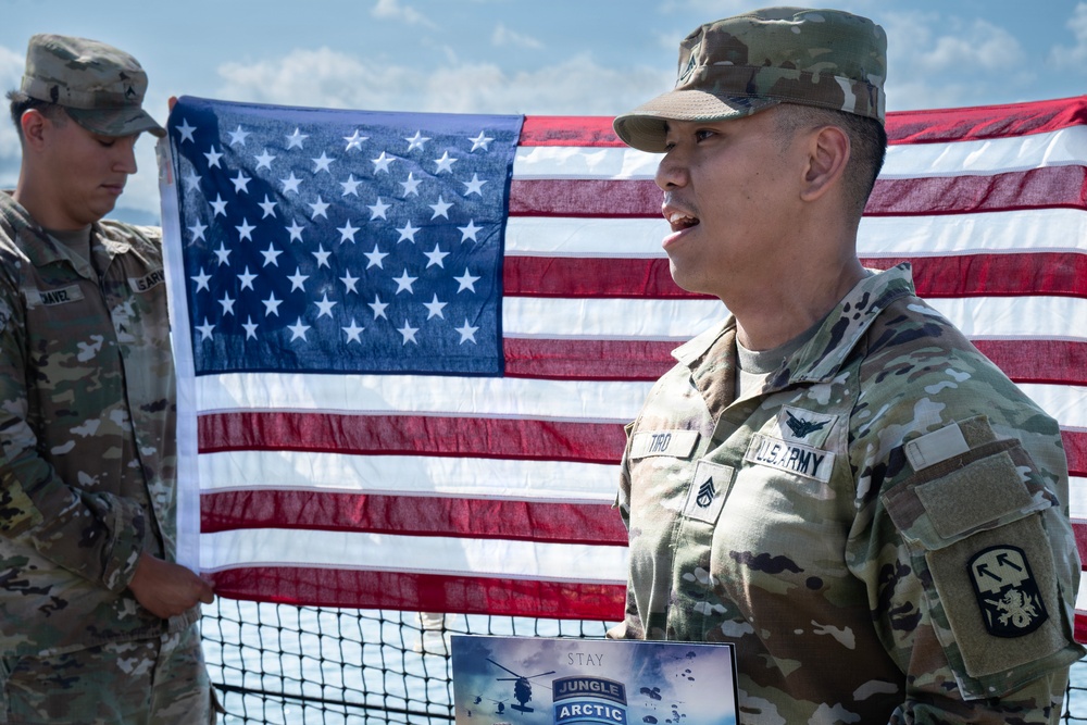 94th AAMDC NCO Reenlists for Four more years