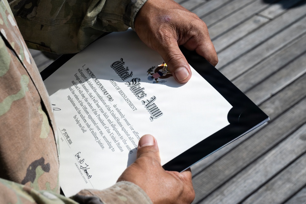 94th AAMDC NCO Reenlists for Four more years