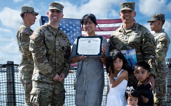 94th AAMDC NCO Reenlists for Four more years