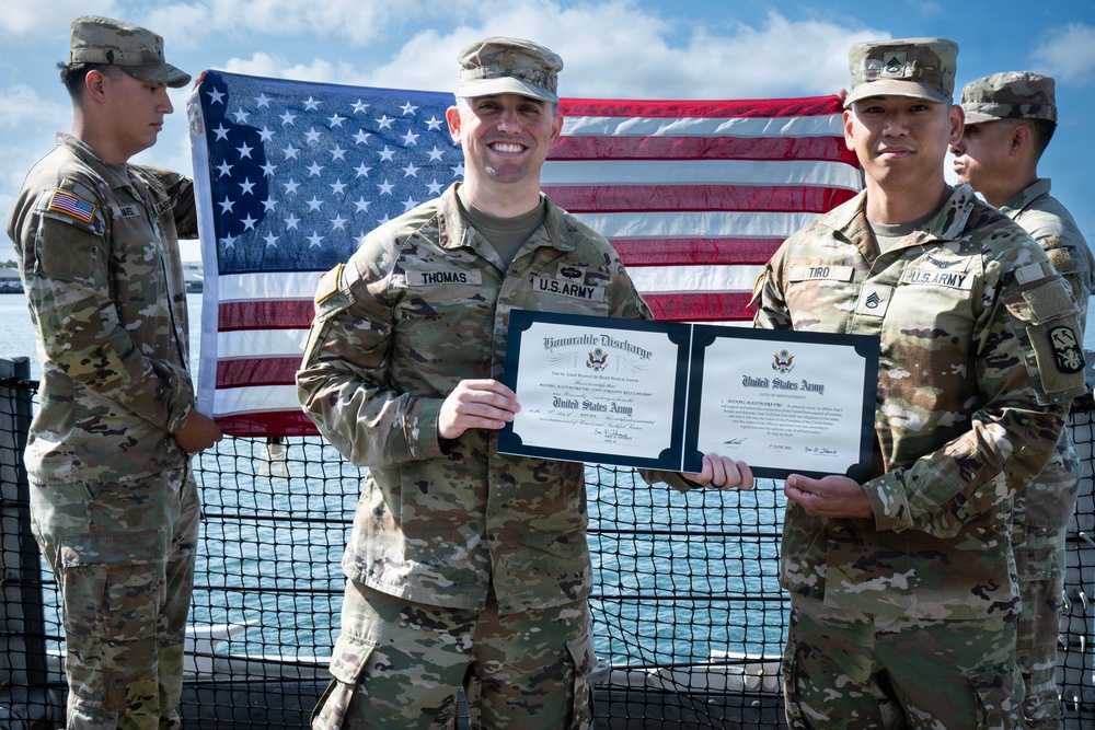 94th AAMDC NCO Reenlists for Four more years
