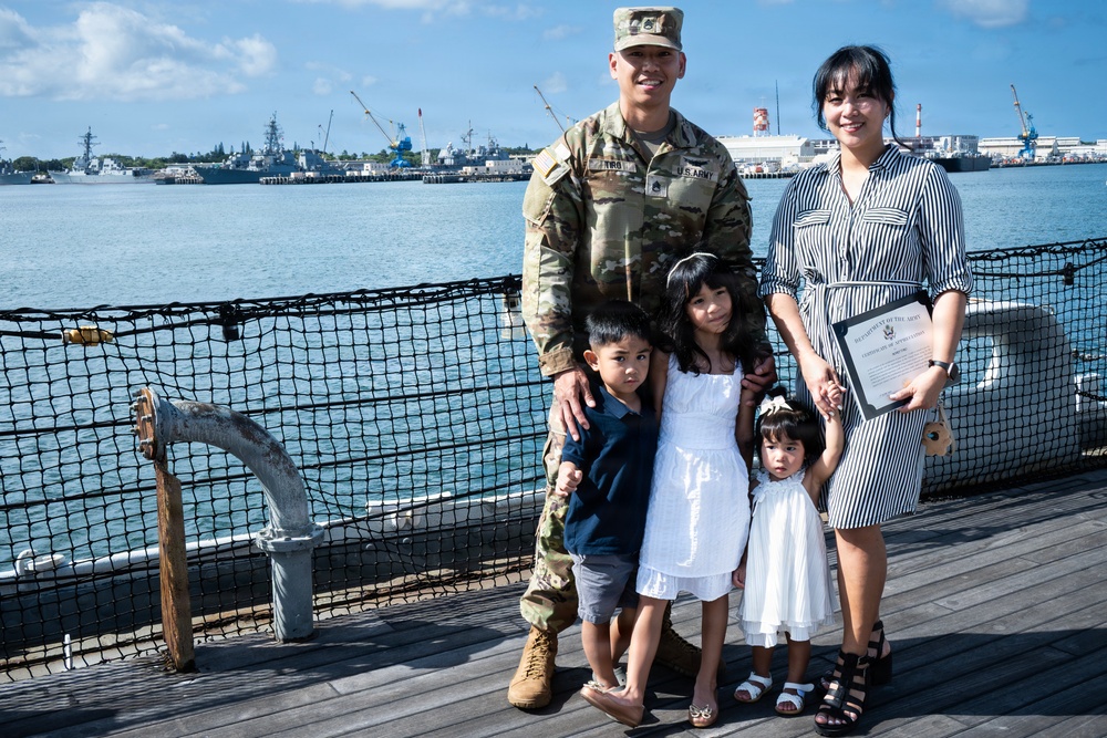 94th AAMDC NCO Reenlists for Four more years