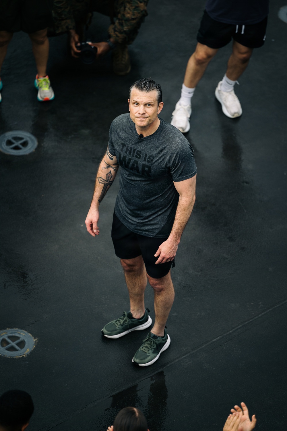 Secretary of War visits Marines, Sailors Aboard USS Boxer to Conduct Physical Training