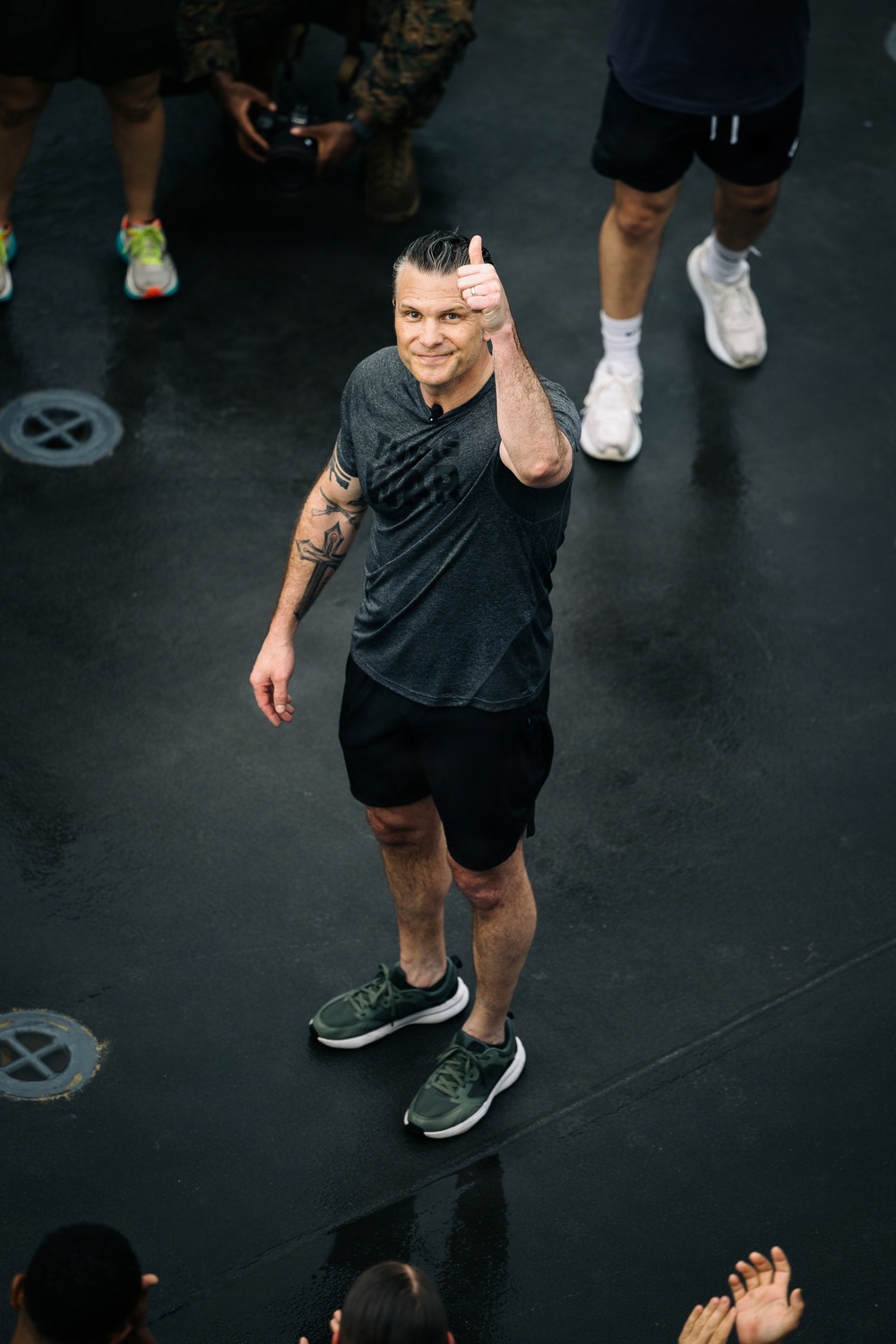 Secretary of War visits Marines, Sailors Aboard USS Boxer to Conduct Physical Training