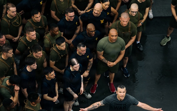 Secretary of War visits Marines, Sailors Aboard USS Boxer to Conduct Physical Training