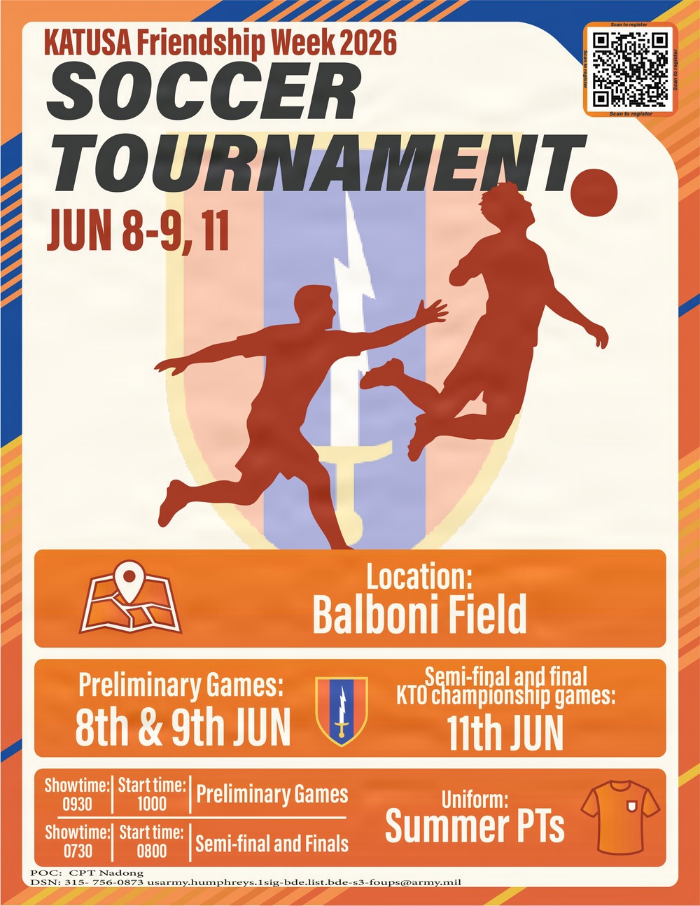 1st Signal Brigade Soccer Challenge for KATUSA Friendship Week 2026 at Camp Humphreys