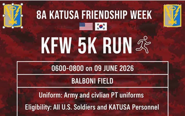 5K Run Sponsored by 501st MI Brigade for KATUSA Friendship Week 2026 at Camp Humphreys