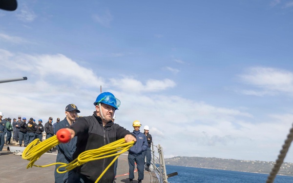 USS Bulkeley (DGD 84) pulls into Souda Bay, Greece, May 15, 2026