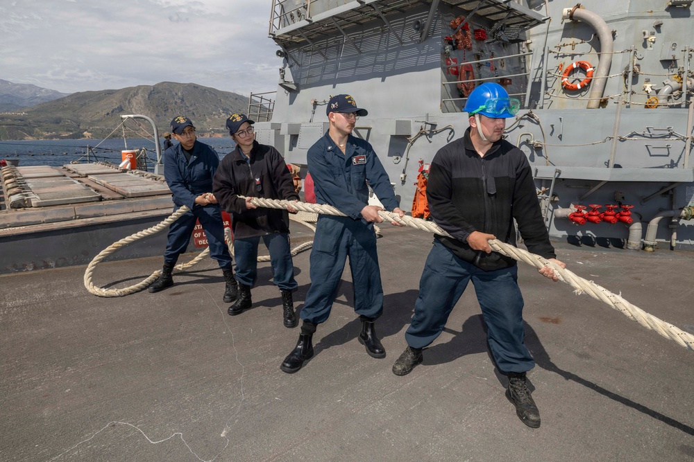 USS Bulkeley (DGD 84) pulls into Souda Bay, Greece, May 15, 2026