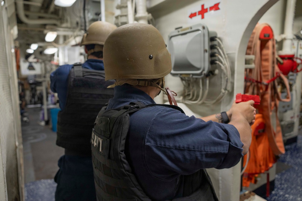 USS Bulkeley (DGD 84) enters an anti-terrorism training team environment, May 19, 2026