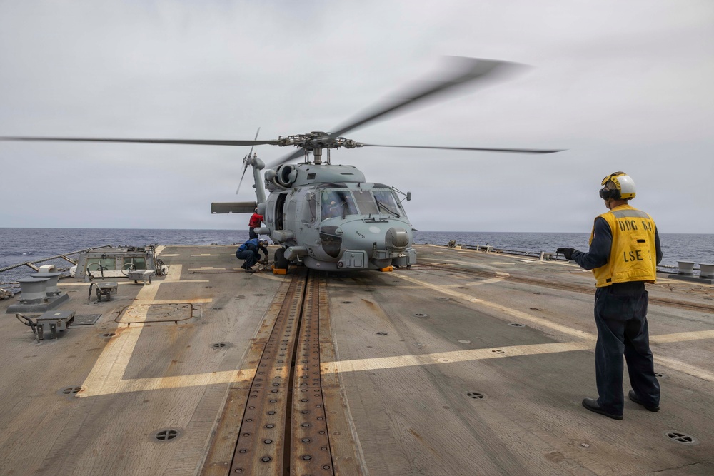 Sailors perform flight quarters onboard USS Bulkeley (DGD 84), May 18, 2026