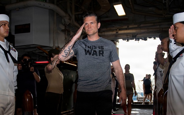 Secretary of War visits USS Boxer