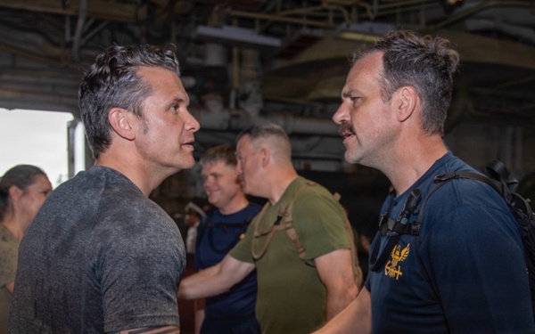 Secretary of War visits USS Boxer