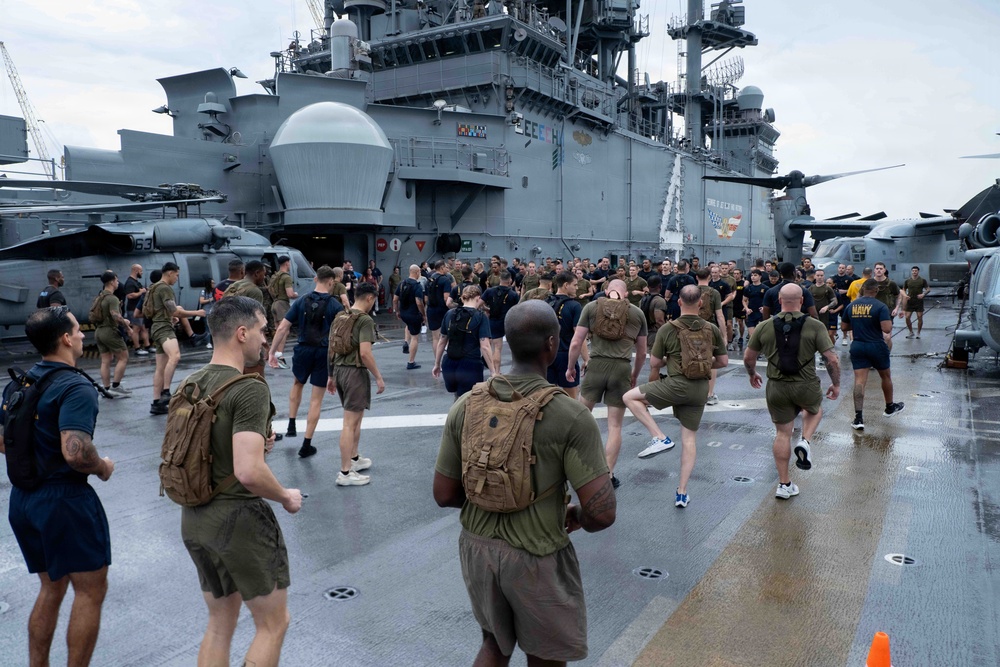 Secretary of War visits USS Boxer