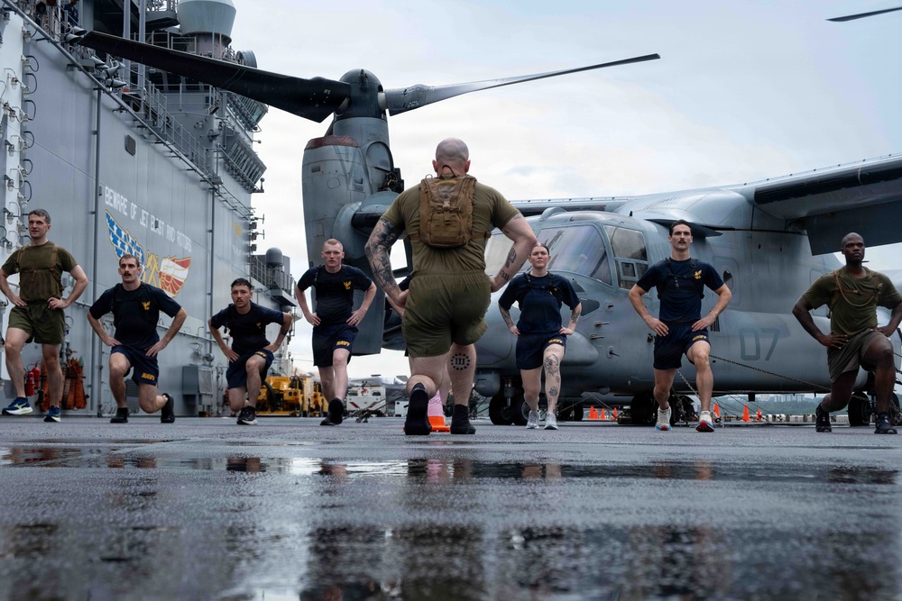 Secretary of War visits USS Boxer