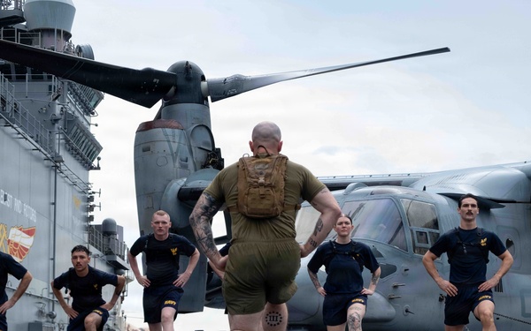 Secretary of War visits USS Boxer