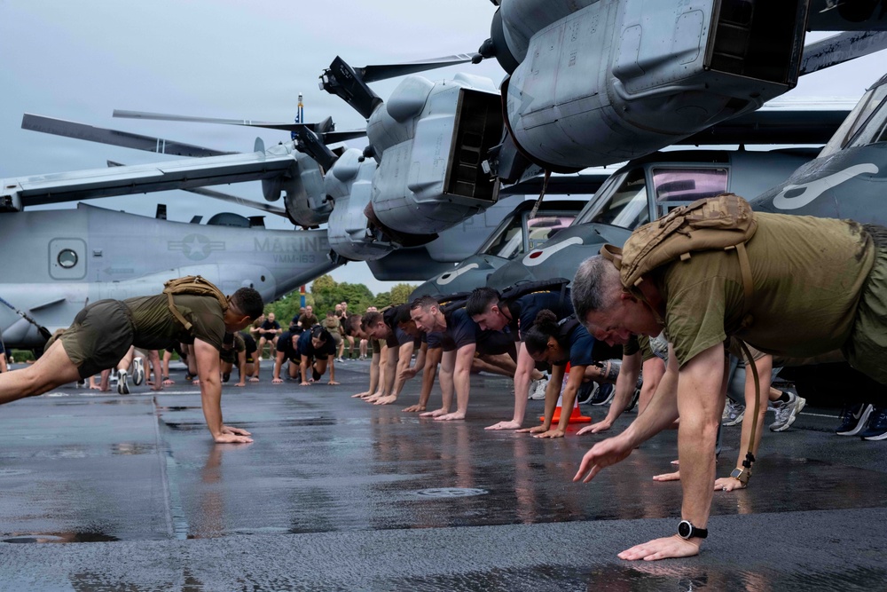 Secretary of War visits USS Boxer