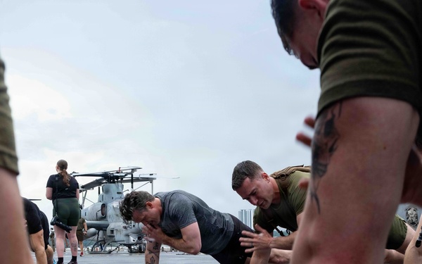 Secretary of War visits USS Boxer