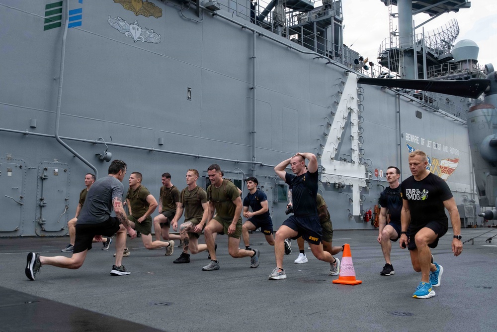 Secretary of War visits USS Boxer