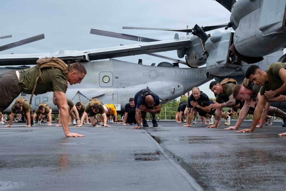 Secretary of War visits USS Boxer