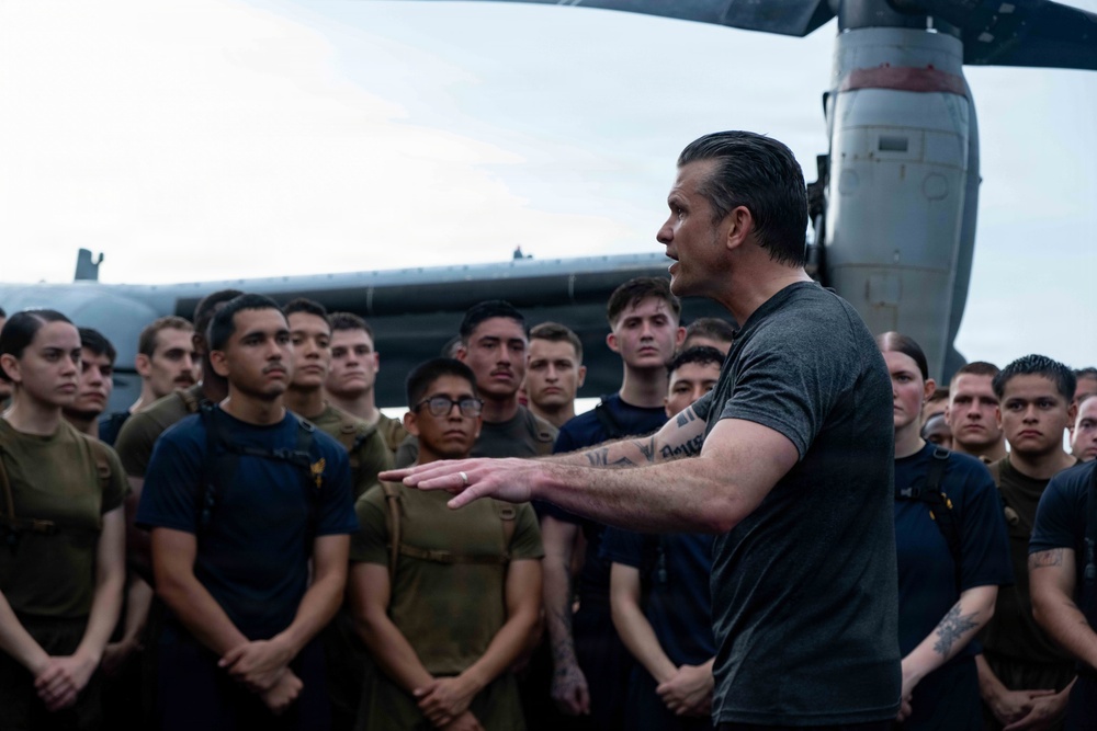 Secretary of War visits USS Boxer